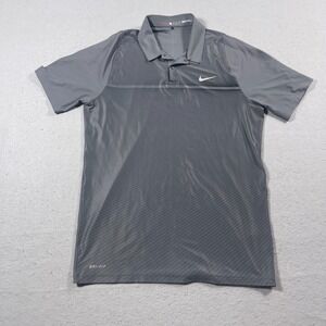 Nike Tiger Woods Collection Dri-FIT Polo Shirt Men Medium Golf Performance Gray